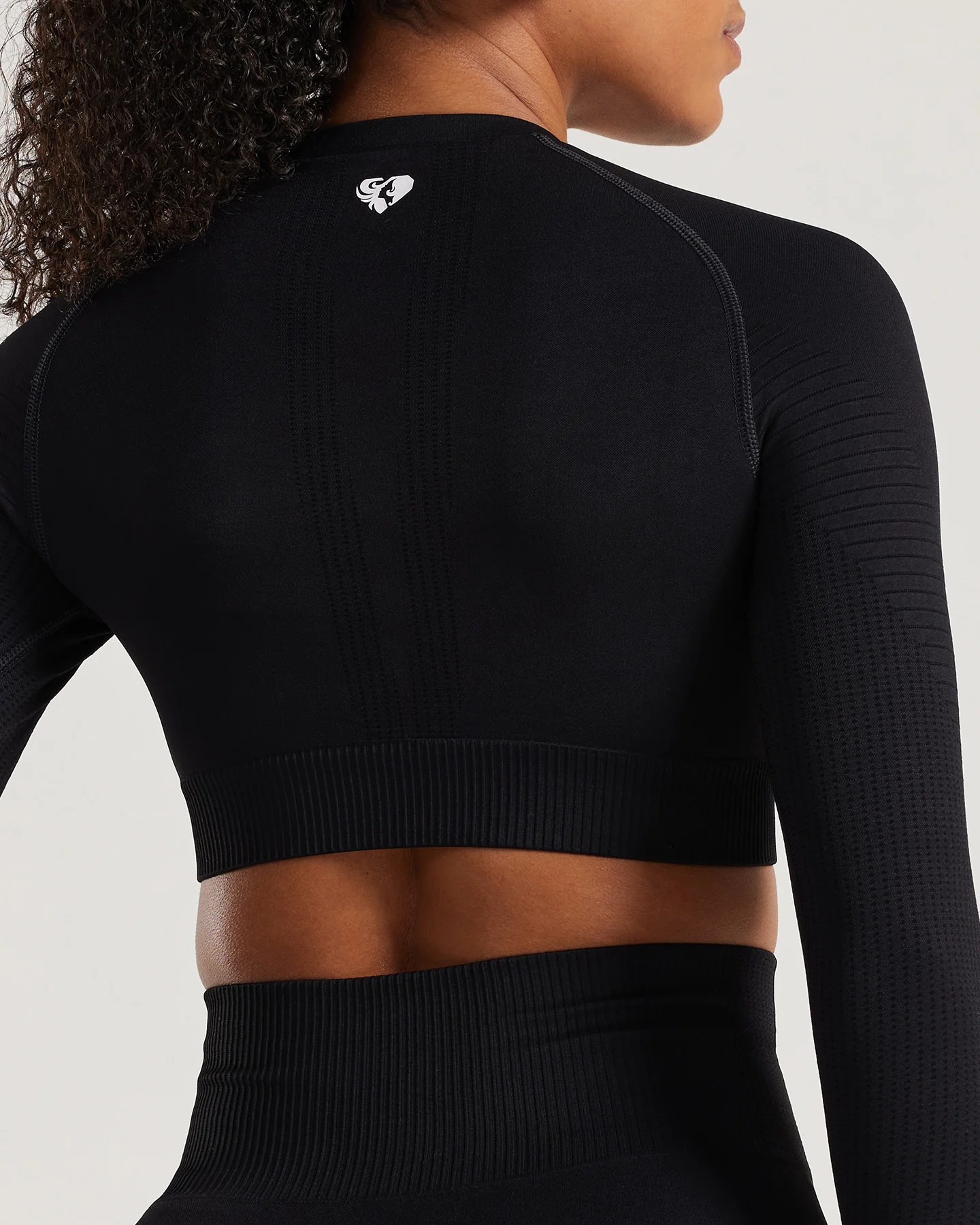 Power Long Sleeve Crop Top | Black - Image 3